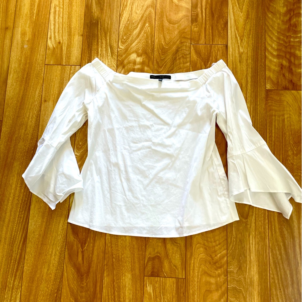 Off the should white too with bell sleeve